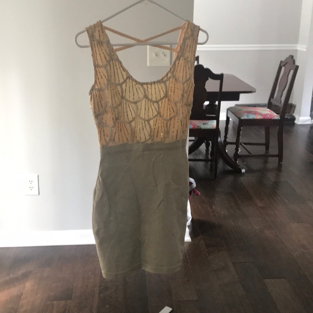 Swoon boutique gold dress